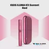 IQOS ILUMA Standard device in Sunset Red finish with pocket charger