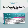 Sky blue carton of IQOS Terea Turquoise Menthol Italy sticks made for ILUMA