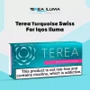 Terea Turquoise Swiss carton in sky blue packaging for IQOS ILUMA abu dhabi