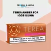 IQOS TEREA Amber Italy stick pack shown with an IQOS ILUMA holder