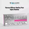 Silver colored Terea Swiss carton box for IQOS ILUMA devices