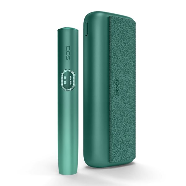 IQOS ILUMA I Prime holder and pocket charger in muted Aspen Green finish