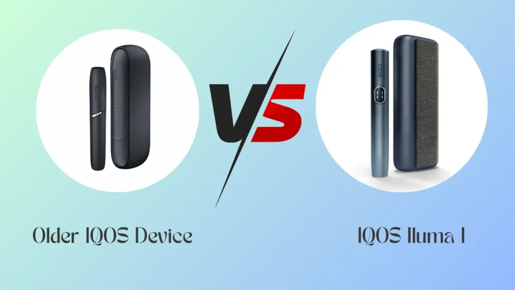 IQOS ILUMA i device with touch screen display next to a TEREA stick