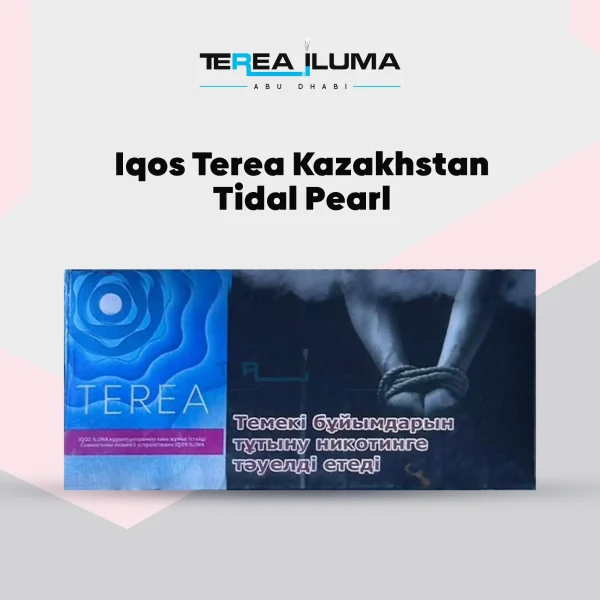 Carton of IQOS TEREA Tidal Pearl Kazakhstan heated tobacco sticks with pearl filter capsule visible