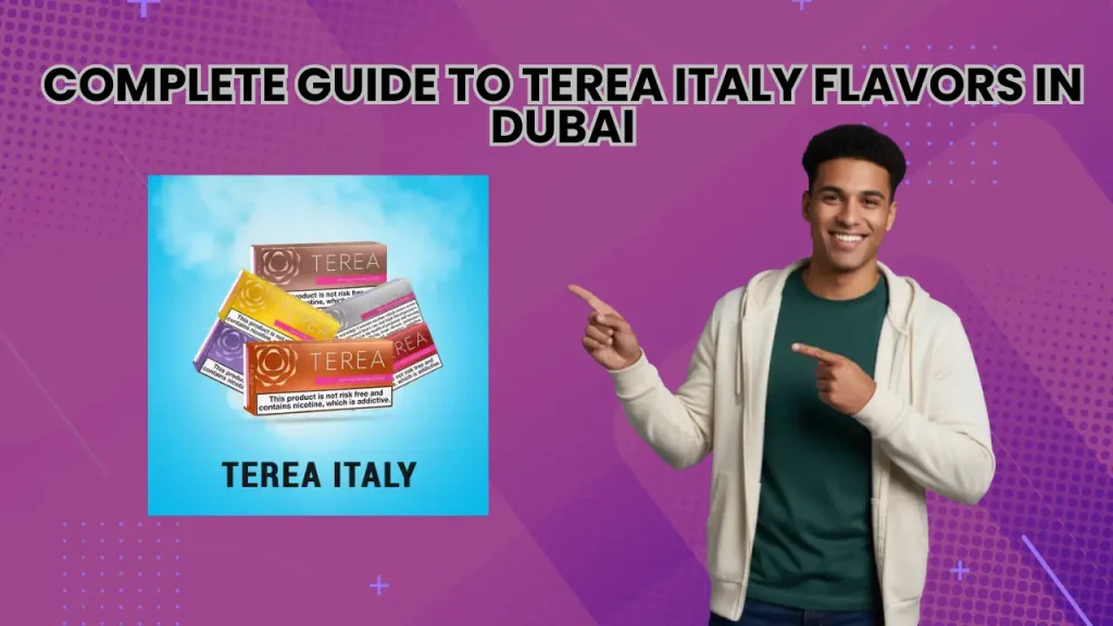Eight Terea Italy heated tobacco sticks lined up by color from Silver Italy to Bronze Italy